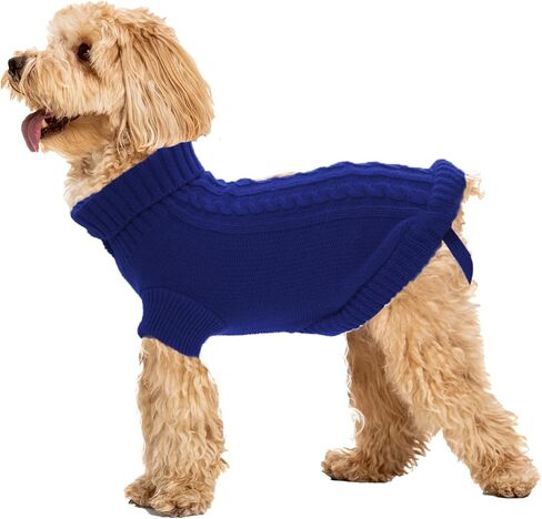 Small Dog Sweaters Winter Puppy Sweater Knit Sweater for Pet Warm Solid Dog Coat for Cold Weather (Dark Blue, Small) in Saudi Arabia