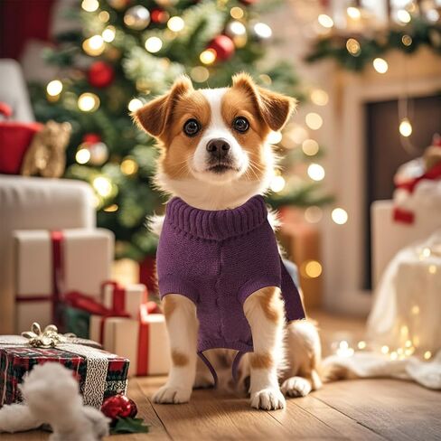 Small Dog Sweaters Winter Puppy Sweater Knit Sweater for Pet Warm Solid Dog Coat for Cold Weather (Dark Blue, Small) in Saudi Arabia
