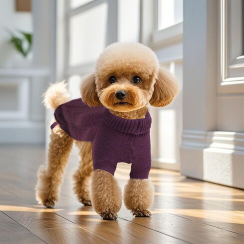 Small Dog Sweaters Winter Puppy Sweater Knit Sweater for Pet Warm Solid Dog Coat for Cold Weather (Dark Blue, Small) in Saudi Arabia