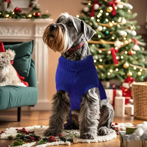Small Dog Sweaters Winter Puppy Sweater Knit Sweater for Pet Warm Solid Dog Coat for Cold Weather (Dark Blue, Small) in Saudi Arabia