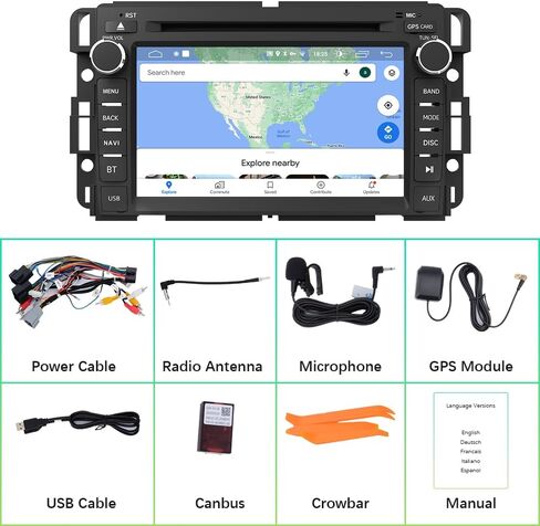 ستيريو راديو السيارة AWESAFE لسيارة Chevy Silverado Tahoe Traverse GMC Sierra Yukon مع ملاحة GPS بلوتوث in Saudi Arabia