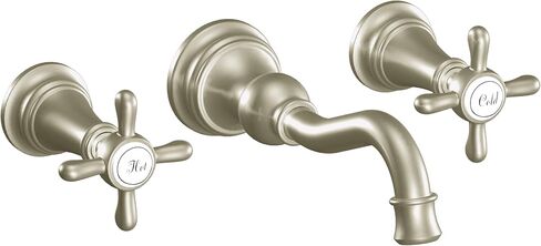 Moen Brushed Gold Weymouth 2-Handle Wall Mount High-Arc Bathroom Faucet (Valve Sold Separately), TS42112BG in Saudi Arabia