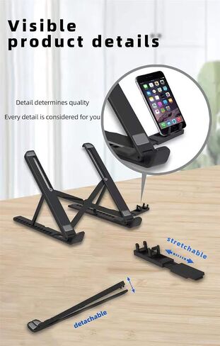 Laptop Stand，Portable Laptop Stand，Works with Most notebooks 13 Levels Adjustable（10-17"） (White) in Saudi Arabia
