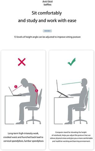 Laptop Stand，Portable Laptop Stand，Works with Most notebooks 13 Levels Adjustable（10-17"） (White) in Saudi Arabia