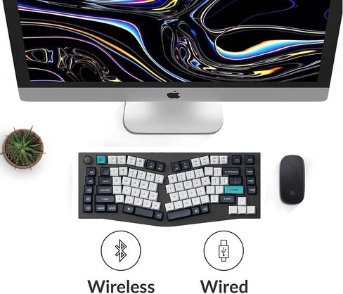 Keychron Q10 Max Alice 75% تخطيط لوحة مفاتيح ميكانيكية لاسلكية مخصصة مع مقبض، QMK/VIA قابلة للبرمجة 2.4 جيجا هرتز/بلوتوث/سلكية RGB بإضاءة خلفية من الألومنيوم مريحة لنظام التشغيل Mac Windows، مفتاح Gateron الأحمر in Saudi Arabia