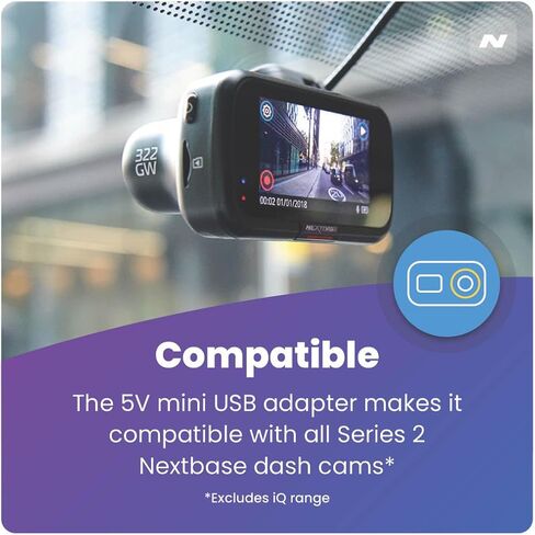 Nextbase Series 2 OBD Power Cable for Dash Camera - Plug & Play Dash Cam Power Cord, OBD USB Cable Compatible w/All Dash Cams (Except iQ) w/LED Indicator, 196" Long in Saudi Arabia