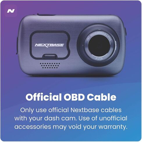 Nextbase Series 2 OBD Power Cable for Dash Camera - Plug & Play Dash Cam Power Cord, OBD USB Cable Compatible w/All Dash Cams (Except iQ) w/LED Indicator, 196" Long in Saudi Arabia