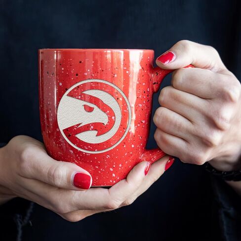 Rico Industries NBA Basketball Cleveland Cavaliers Primary 16 oz Team Color Laser Engraved Speckled Ceramic Coffee Mug in Saudi Arabia