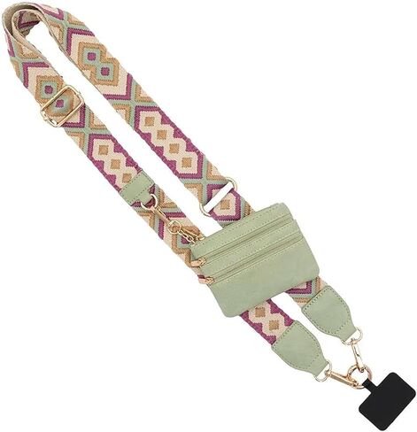 Phone Strap with Zippered Pouch, Clip and Go Strap for Phone with Wallet Crossbody in Kuwait