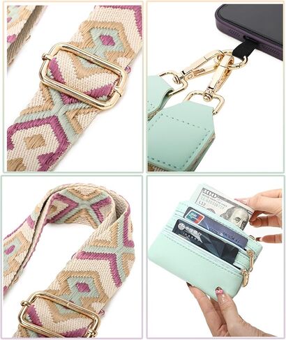 Phone Strap with Zippered Pouch, Clip and Go Strap for Phone with Wallet Crossbody in Kuwait