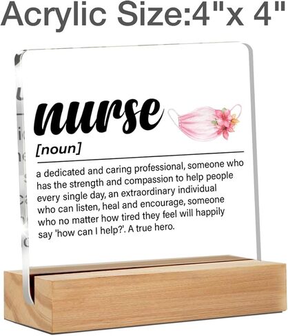 Nurse Retirement Gifts for Women, Nurse Appreciation Gifts, May You Be Proud of the Work Clear Acrylic Desk Decorative Sign for Home Office, 4 x 4 Inches in Saudi Arabia
