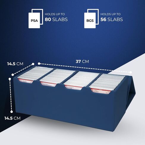 Premium Leather Double-Row Graded Card Slab Storage Case | PSA BGS CGC | Durable & Waterproof Slab Case Holder for Graded Sports & Trading Cards | Holds up to 40 PSA Slabs (Black) in Saudi Arabia