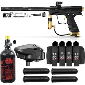 Maddog DYE CZR+ Full Auto Electronic Paintball Gun Marker Advanced Starter Package | HPA Tank, Empire Halo Too Loader, Paintball Harness & Pods