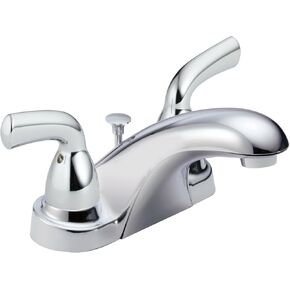 Delta Faucet Foundations Centerset Bathroom Faucet, Brushed Nickel Bathroom Sink Faucet, 2 Handle Bathroom Faucet, Metal Drain Assembly, Stainless B2510LF-SS