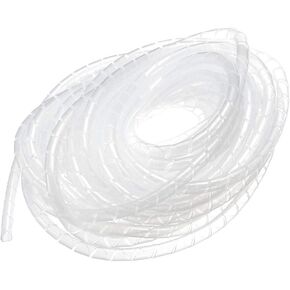 uxcell 6mm Flexible Spiral Tube Cable Wire Wrap Computer Manage Cord 15M Length Transparent