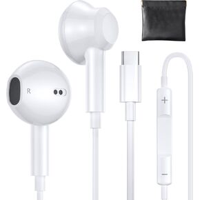 USB C Earphones for iPhone 16 Pro Max/16 Pro/16 Plus, 𝐀𝐩𝐩𝐥𝐞 Wired Headphones [MFi Certified] USBC Headphones for iphone 16 with Mic & Volume Control HiFi Stereo Earbuds for iPhone 15/iPad Pro
