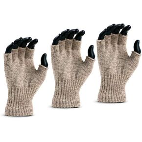 Fox River Mills Fingerless Top Handware Glove, 3 Pairs (Brown Tweed, Small)