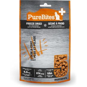 PureBites+ Freeze Dried Cat Treat 31g | Skin & Coat | 5 Ingredients | Made in USA