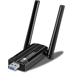 1.3G USB 3.0 WiFi Adapter Dual Antennas 5G/2.4G Wireless WiFi Network Adapter Dongle for Desktop Computer Laptop PC Supports Windows11/10/8/7/Vista/XP, Mac OS 10.9-10.15