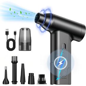 Compressed Air Duster - 130,000 RPM Portable Air Blower, Mini Cordless Jet Dry Blower, Powerful Replace Compressed Air Can, Electric Air Duster for Car Home Keyboard Computer