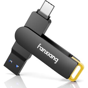 fanxiang 64GB USB Flash Drive, USB 3.2 Gen1 Thumb Drive, USB Drive with USB A and Type-C, 2-in-1 USB Memory Stick Jump Drive for Storage and Backup, F375