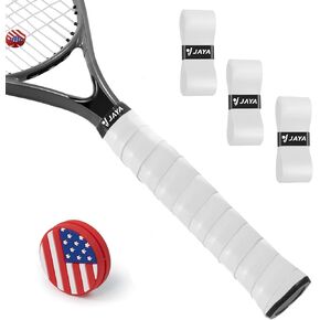 JAYA 3 Pack Tennis Racket Grip Tape with Dampeners, Anti-Slip Racquet Tennis Overgrips Tapes, Blue