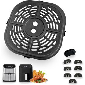 6QT Air Fryer Grill Pan for Bella 6QT Air Fryers, Upgraded Air Fryer Grill Plate, Crisper Plate Tray Rack Insert Grate Shelf Grid for Bella Pro Series 6QT Digital Air Fryer, Dishwasher Safe
