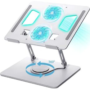 Laptop Stand for Desk, Laptop Stand with 360° Rotating Base, Adjustable Computer Stand with 360° Rotating Base, Rotatable Laptop Stand, Adjustable Laptop Stand, Telescopic 360 Rotating Laptop Stand