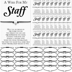 Colarr 25 Sets Employee Appreciation Gifts With Bracelets Heart Shaped Bracelet Wish Cards Thank You Postcards May You Be Proud of Inspirational Team Gifts Thank You Gift for Coworker Staff