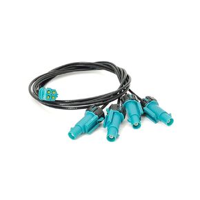 Mini-Fakra Z Waterproof Straight Male Plug Four Ports to Mini 4 in 1 Automotive Data Cable 50CM Cables RG316 Male Z Coded Mini Fakra to Fakra Cable Compatible TE Connectivity