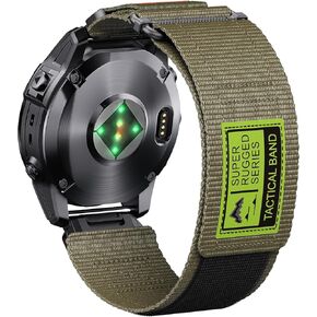 NotoCity Nylon Quickfit 26mm Watch Bands Compatible with Fenix 6X Pro Band,Nylon Velcro Sport Band for Fenix 7X Pro Sapphire Solar/Fenix 7X/Fenix 6X/Fenix 5X/Fenix 5X Plus/Fenix 8 51mm Smartwatches