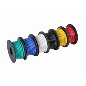 16 Gauge Solid Copper Wire -6 Different Colored Solid Core Jumper Wire 13.2ft or 4.m Each, 16 awg Hookup Wire Solid Core(OD: 2.3mm)