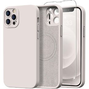 Magnetic for iPhone 13 Pro Max Case with Screen Protector - Wireless Charging Compatible - Upgraded Camera Protection - Silicone Protective Phone Case for iPhone 13 Pro Max - Porcelain Blue