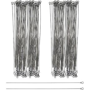 SUPERFINDINGS 100Pcs Stainless Steel Wire Spinner Baits 8.7-16cm Stainless Steel Fishing Spinner Shaft Fishing Looped Spinner Shaft for Fishing Lure Making Supplie