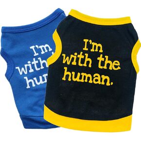 Pack of 2 pcs Dog Tank Top Cat Shirt Puppy Summer Shirt Pet Shirts Soft Breathable Sleeveless Vest Cute Dog Cotton Clothing only for Small Dogs and Cats (Pink Word, X-Small)