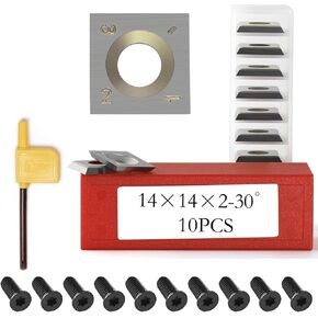 15mm Square Carbide Inserts 4 Edges 10pcs, Carbide Cutter Insert Knives for Wood Lathe Turning Tools Woodworking Spiral Helical Planer Head CNC Router Bit Flush Trim Router Bit (15x15x2.5mm)