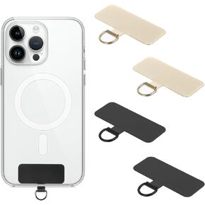 4 Pcs Phone Tether Tab, Universal Phone Lanyard Patch Metal Cell Phone Strap Without Adhesive Golden Black Replacement Part Phone Strap for Phone Cases