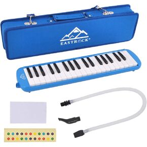 EASTROCK 32 Key Melodica Instrument Air Piano Keyboard Soprano Melodica with 2 Mouthpieces Tube Sets Carrying Bag for Beginners Adults Gift Green