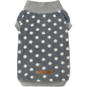 Fitwarm Fleece Polka Dot Dog Sweater, Cozy Dog Winter Clothes for Small Dogs Boy Girl, Dog Cold Weather Fleece Sweater, Doggy Pullover Jumper, Pet Outfit, Light Grey, Dark Grey, White, Medium