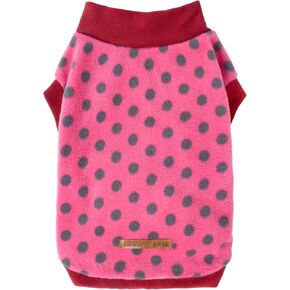 Fitwarm Fleece Polka Dot Dog Sweater, Cozy Dog Winter Clothes for Small Dogs Boy Girl, Dog Cold Weather Fleece Sweater, Doggy Pullover Jumper, Pet Outfit, Light Grey, Dark Grey, White, Medium in Kuwait