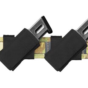 2 Pack 40º Angled Pistol Magazine Pouch, Open-Top Handgun 9MM Mag Pouchs Compatible MOLLE Belts, Universal Mag Holster Fit for 9mm/.40 Cal/ 45Acp