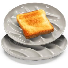 EVER TOAST. Toast and sandwich dinner plates. Reusable, unbreakable. Works for: Appetizers, pastries, pizza, tacos, grilled cheese. 8.5 inch. Set 2pcs