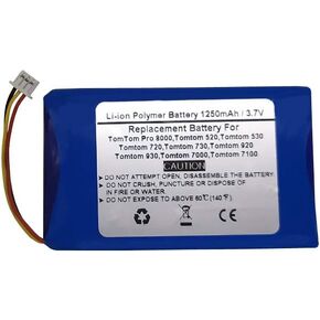 3.7V 1250mAh Replacement GPS Navigator Battery for Tomtom Pro 8000,Tomtom 520,Tomtom 720,Tomtom 920,Tomtom 530,Tomtom 730,Tomtom 930,Tomtom 7000,Tomtom 7100,SIMPLOM420102829