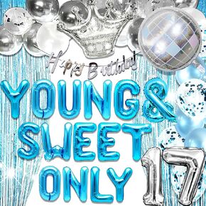 37 PCS Dancing Queen 17 Balloons Dancing Queen Mamma Mia Party Decorations 17 Birthday Party Decoration Sliver Blue 17 Birthday Decoration Mamma Mia Party Supplies