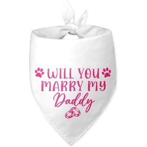 Will You Marry My Daddy Wedding Bandana Black White Dog Bandana Engagement Gift Funny Dog Bandana Wedding Photo Prop Pet Scarf Accessories for Pet Dog Lovers Gifts