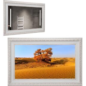 Soulaca 22 Inches Smart Mirror TV Waterproof White Frame webOS System with Built-in Alexa, WiFi, Bluetooth for Bathrooms, Fireplaces, and Gallery with ATSC Tuner