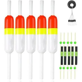 YOTO Slip Bobbers Kit,Slide Float with Bobber Stops,Balsa Wood Floats for Crappie Panfish Walleyes