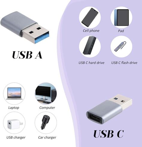 6PCS USB C Adapter Kit, USB Connectors and Adapters Type C, USB a Male to USB C Male, USB C to USB Adaptor for Mobile Phone Headsets and More USB C Devices in Saudi Arabia