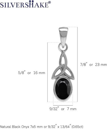 Silvershake Birthstone Gemstone 925 Sterling Silver Triquetra Celtic Knot Solitaire Pendant in Saudi Arabia