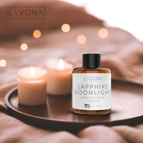 زيت ليفونا العطري - رائحة منعشة للمنزل والمكتب والفندق والمنتجعات الصحية، مثالي في أجهزة الترطيب والناشرات، عطر فاخر، مع روائح الليمون والأكوا البحرية - 700 مل/ 23 أونصة سائلة، ضوء القمر الياقوت in Kuwait